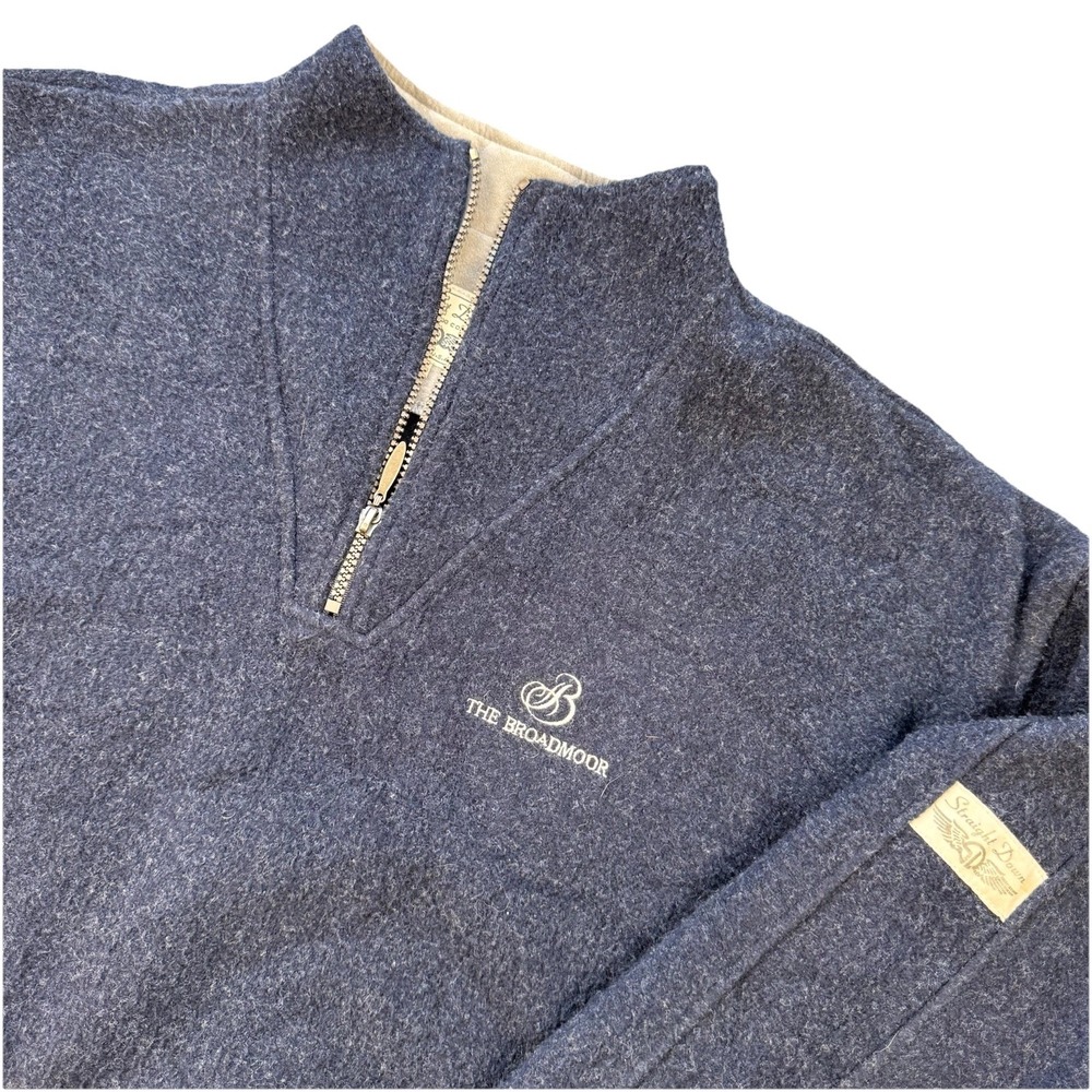 Straight Down Golf Pullover Fleece Sweater‎ Navy 1/4 Zip Men's M The Broadmore